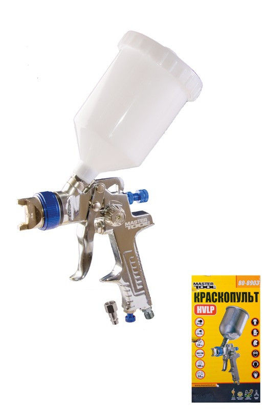 Фарбопульт hvlp вб 600мл пластик ø1.4мм 160-240 л/хв 3-4 бар тип в Mastertool 80-8904