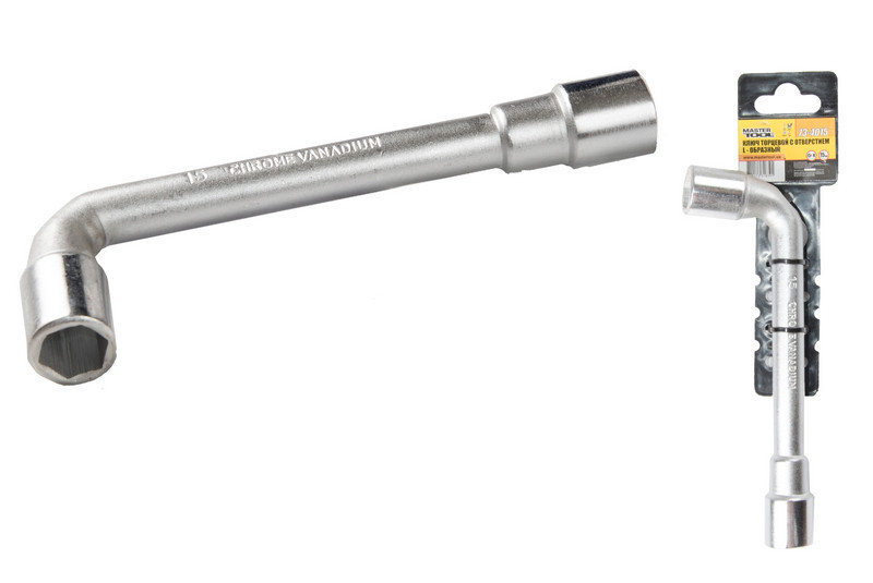 Ключ торцевий з отвором l-подібний 15мм crv Mastertool 73-4015