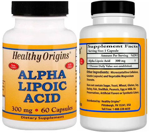 Альфа-ліпоєва кислота Healthy Origins Alpha Lipoic Acid 300 mg 60 капс, фото 2