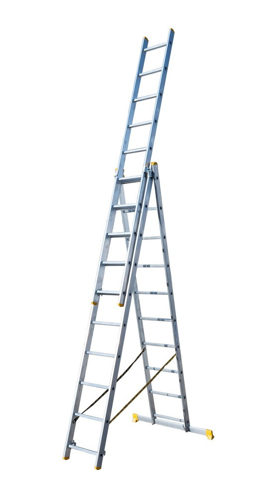Драбина алюмінієва 3-секційна 3х10 сходинок Mastertool 79-1310, фото 1