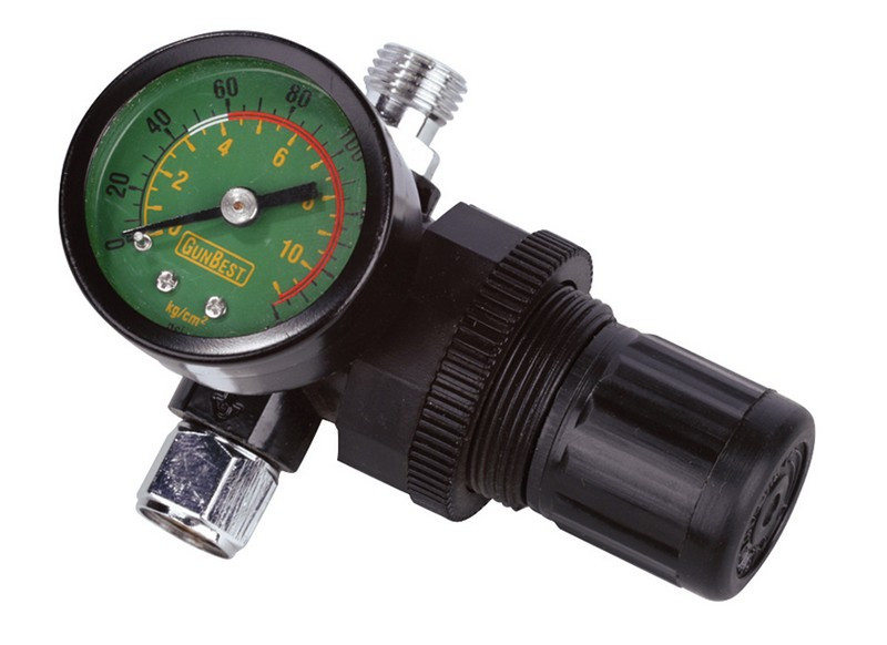 Редуктор з манометром для фарбопульта 0-12 бар 1/4" Mastertool 80-8918, фото 1
