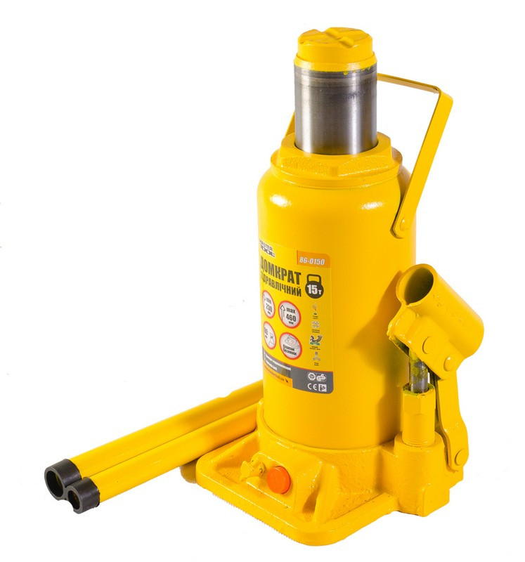 Домкрат гідравлічний пляшковий 15 т 230-460мм Mastertool 86-0150