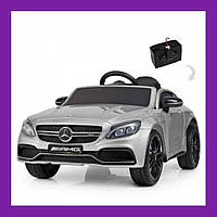 Дитячий електромобіль спортивний (Mercedes) 4010EBLRS-11, Дитяча машина на аккумуляторі Сірий Bambi 2 мотора Мерседес з пультом ра