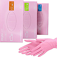 Нітрилові рукавички Mercator без пудри, розмір S, рожеві 100 шт., фото 4