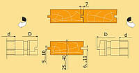Комплект фрез для изготовления половой доски с регулируемым пазом и гребнем 140х40х42,5