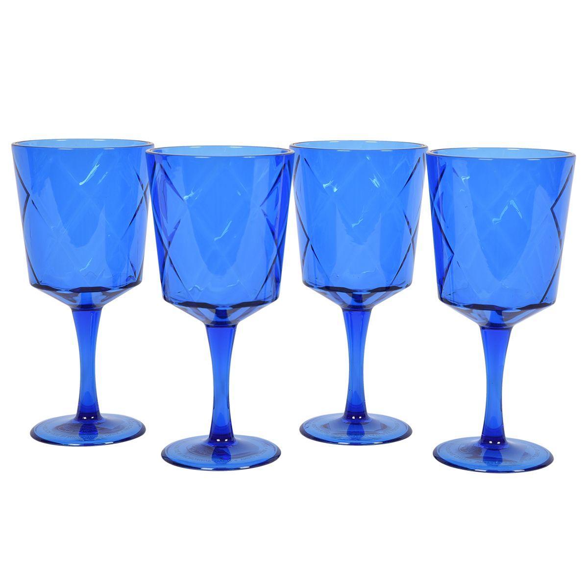 Набір келихів з акрила Certified International Diamond Teal 410 мл 4 шт синій 20423