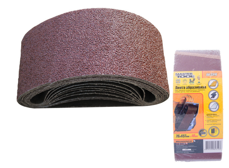 Стрічка шліфувальна зерно 100 76х457мм 10шт Mastertool 08-2310, фото 1