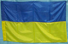Прапор УКРАЇНИ 140*90 см великий, з кишенею під прапорець