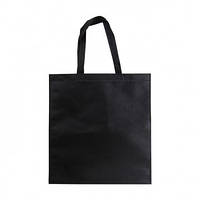 Эко сумка черная спанбонд 38*0*41 см (друк на сумках , промо сумки, печать на сумках, сумки оптом)