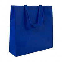 Эко сумка синяя спанбонд 40*12*40 см (друк на сумках , промо сумки, печать на сумках, сумки оптом)