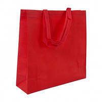 Эко сумка красная спанбонд 40*12*40 см (друк на сумках , промо сумки, печать на сумках, сумки оптом)