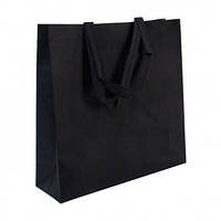Эко сумка черная спанбонд 40*12*40 см (друк на сумках , промо сумки, печать на сумках, сумки оптом)