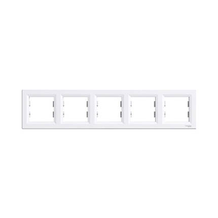 Рамка Schneider Electric Asfora бiла п'ятимісна горизонтальна EPH5800521, фото 1