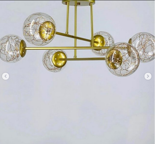 Люстра стельова  LED   на 6 та 8 прозорих плафонів в яких вбудовані світлодіоди у вигляді «світлячків»., фото 1