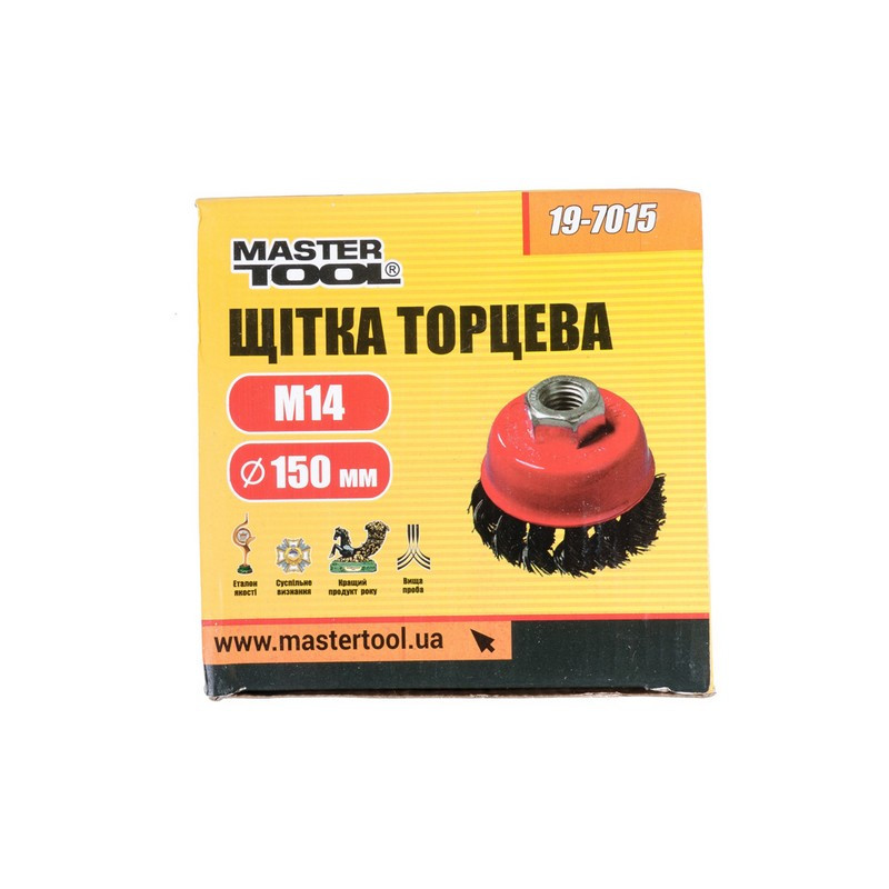 Щетка торцевая из плетеной проволоки 150мм м14 Mastertool 19-7015 - фото 2 - id-p1658020063