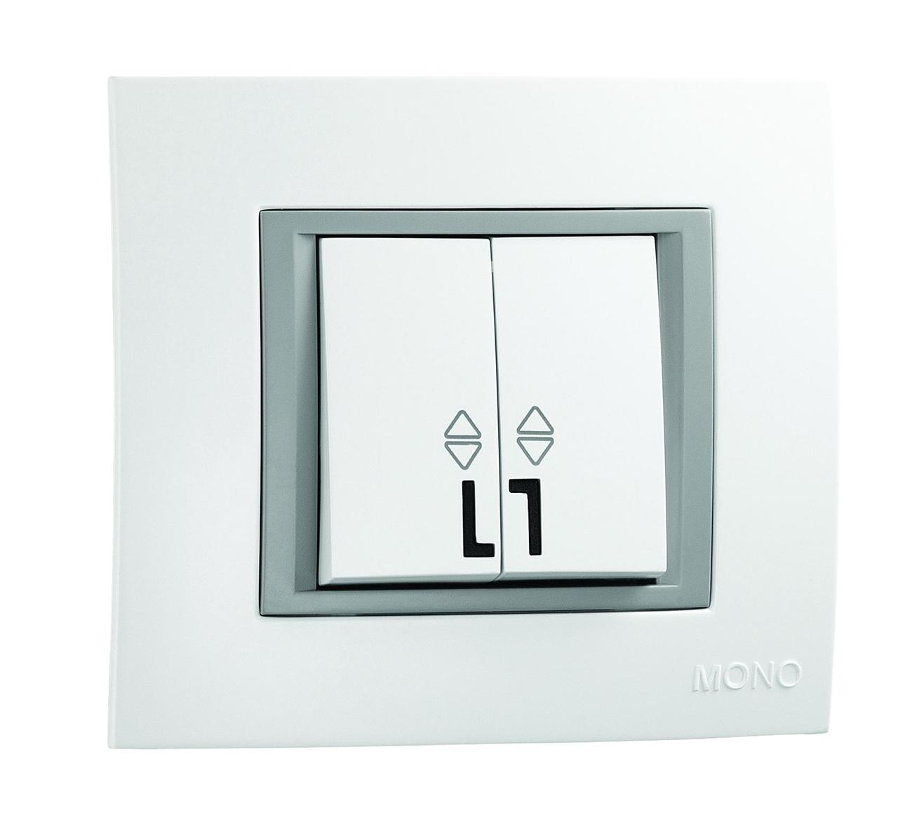 Вимикач двоклавішний білий Mono Electric MONTE, фото 1