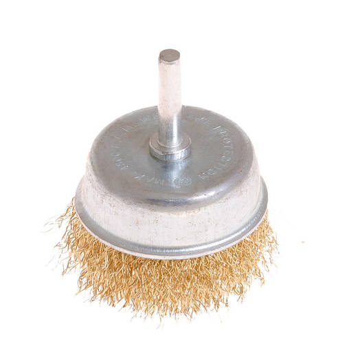 Щетка торцевая MASTERTOOL из латунированной рифленой проволоки 65мм со ...