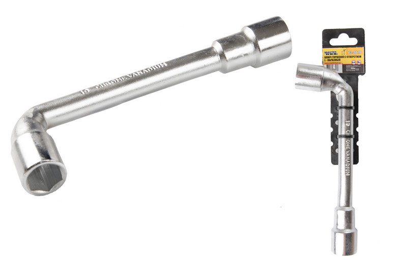 Ключ торцевий з отвором l-подібний 19мм crv Mastertool 73-4019