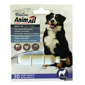 Краплі AnimAll VetLine Spot-On від бліх та кліщів для собак вагою 30-40 кг