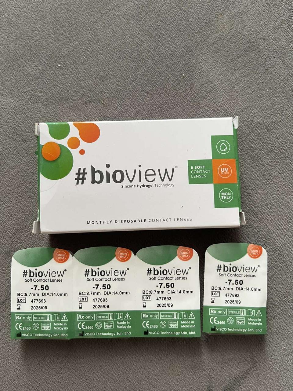 Контактні лінзи Bioview soft (-7,5 ) 2 пари в упаковці
