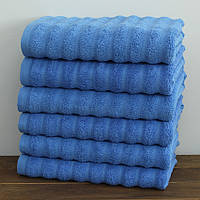 Полотенце для лица и рук, махровое, размер 50х90 см, Турция, Wave цвет: темно-голубой
