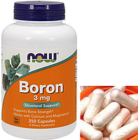 Бор NOW Boron 3 mg 250 капс