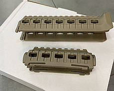 Цівка на АК 47/74 DLG TACTICAL (DLG-099-beige) полімерна, колір Койот, 2 планки picatinny з кріпленням M-LOK, фото 3