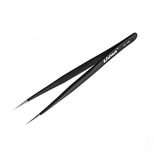Пінцет для нарощування вій прямий гострий LIDAN H-16, фото 1