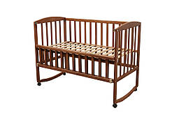 Ліжко AMELI з відкидною боковиною, дугами та колесами (горіх)