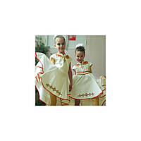 Детское вышитое платье Мальвина с вышивкой Зоряна кремового цвета 116 - 152 146