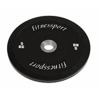 Диск для кроссфита FitnesSport 5 кг черный RCP 22-5