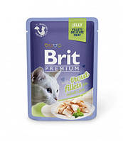 Влажный корм для кошек Brit Premium с кусочками из филе форели в желе 85гр*24шт