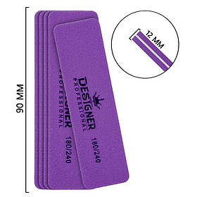 Баф-шліфувальник для нігтів mini   Дизайнер 90мм*12 мм 180/240 грит