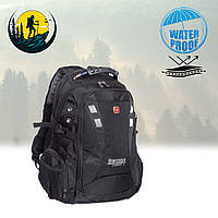 Водонепроницаемый рюкзак Backpack "9371" 35л Черный туристический рюкзак с чехлом, для ноутбука (TO)