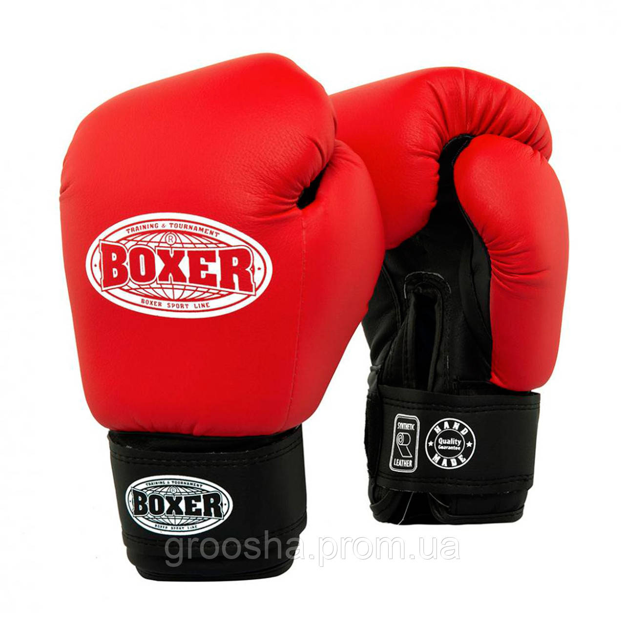 Купить Боксерские перчатки Boxer 6 oz, кожвинил, красные, цена 546 грн ...