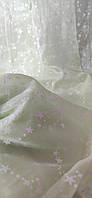Тюль с огранзы на метраж со звездами салатового цвета, высота 2,8м (org-4)
