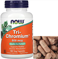 Хром NOW Tri-Chromium 500 mcg 180 капс, фото 3