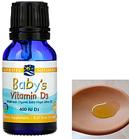 Витамин Д для детей Baby's Vitamin D3 400IU (10 mcg) Nordic Naturals 11 мл