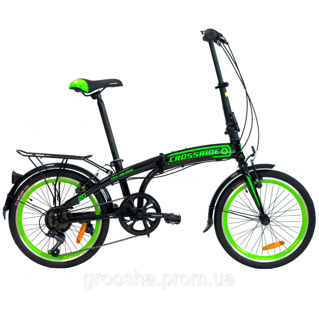 Купить Велосипед 20 Crossride City Folding ST 2021 12 черный/зеленый ...