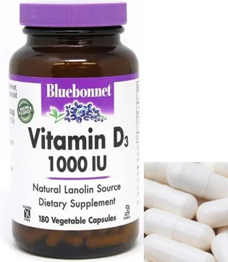 Вітамін Д Bluebonnet Nutrition Vitamin D3 1000 IU (25 mcg) 180 veg caps
