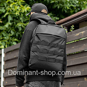 Чоловічий тактичний міський рюкзак Kaskad чорний тканинний для ноутбуку та подорожей міцний