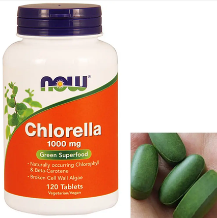 Хлорелла Now Chlorella 1000 mg 120 tab, фото 1