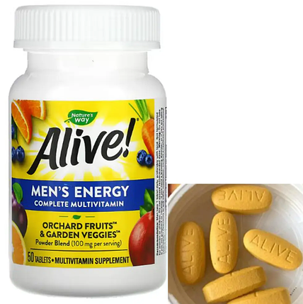 Мультивітаміни для чоловіків Nature's Way Alive! Men's Energy 50 tab, фото 1