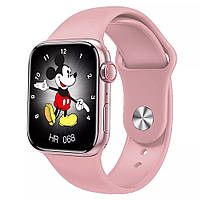 Умные часы Smart Watch M16 Plus Смарт часы с микрофоном Шагомер Пульсометр Тонометр 44mm Розовый