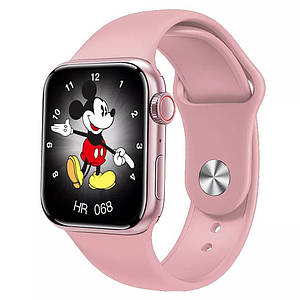 Розумний годинник Smart Watch M16 Plus Смартгодинник із мікрофоном Шагомер Пульсометр Тонометр 44 mm Рожевий