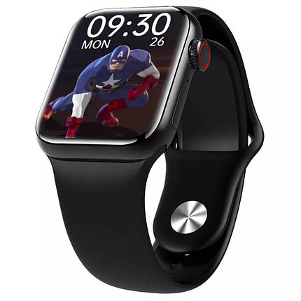 Розумний годинник Smart Watch M16 Plus Смарт годинник з мікрофоном Крокомір Пульсомір Тонометр 44mm Чорний, фото 2