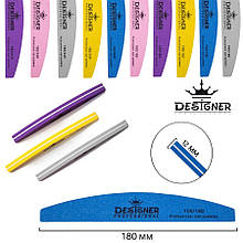 Пилка-баф (Дизайнер) 100/180 гріт для полірування та шліфування натуральних і нарощених нігтів 18 см (човник, дуга)