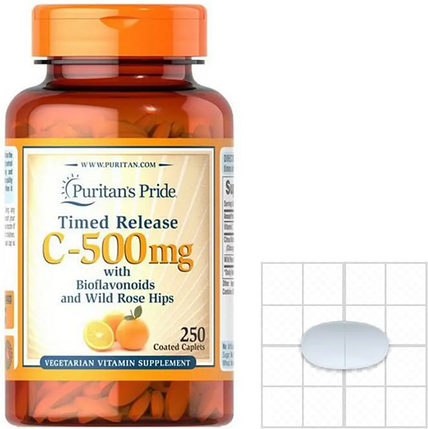 Вітамін С Vitamin C-500 mg with Bioflavonoids and Wild Rose Hips 250 таб, фото 3