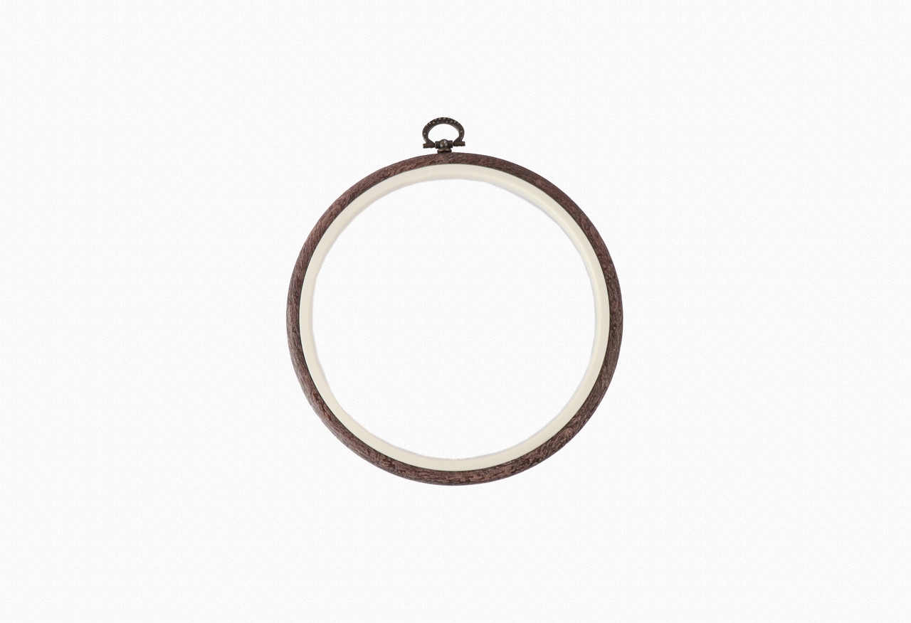 Пяльці-рамка круглі каучукові з підвісом, діаметр 170мм, товщина 8мм, коричневі, "Nurge", фото 1