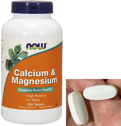 Мінерали-кальцій магній Now Calcium Magnesium 250 таб, фото 2